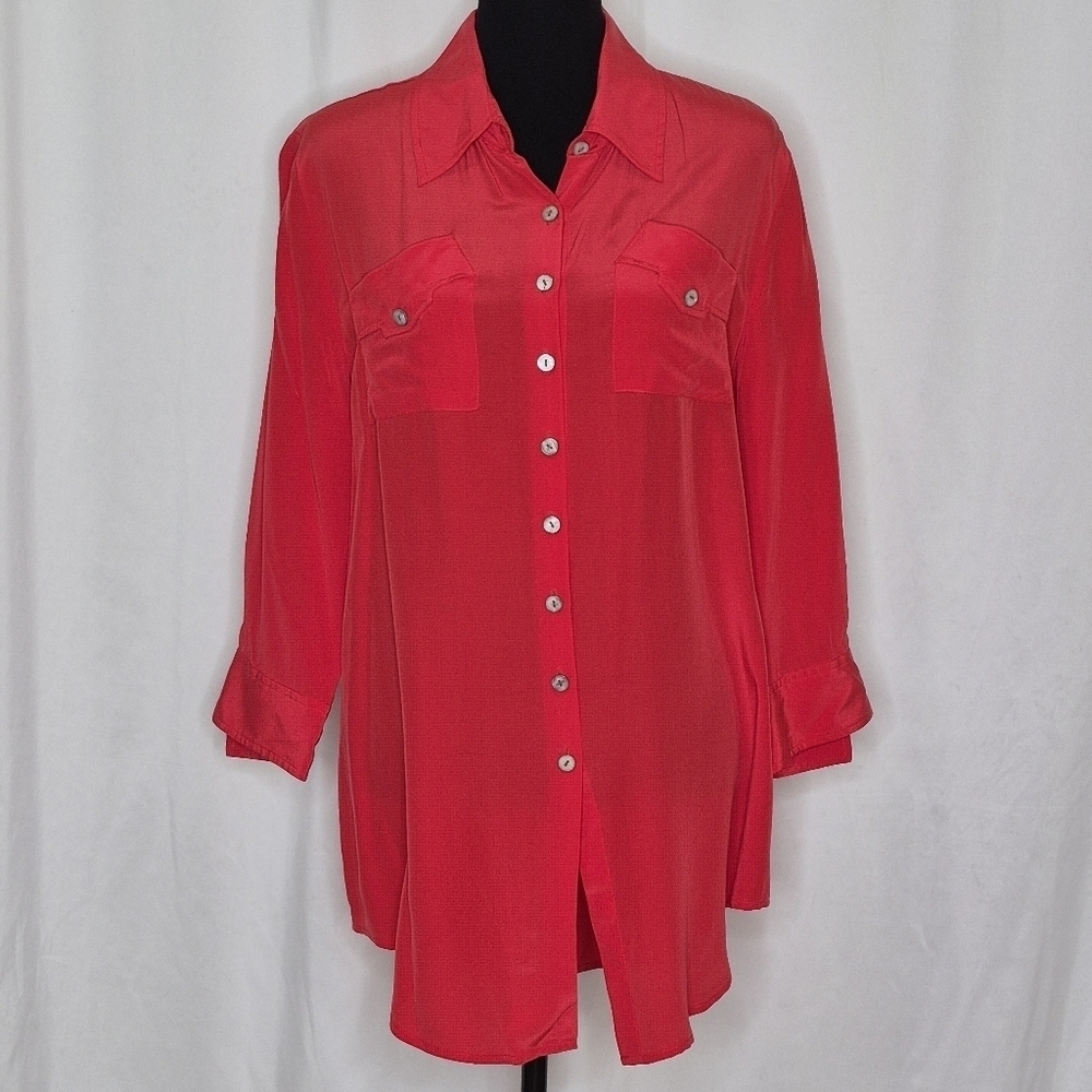 Soft Surroundings Silk Button-Down Tunic - Size L